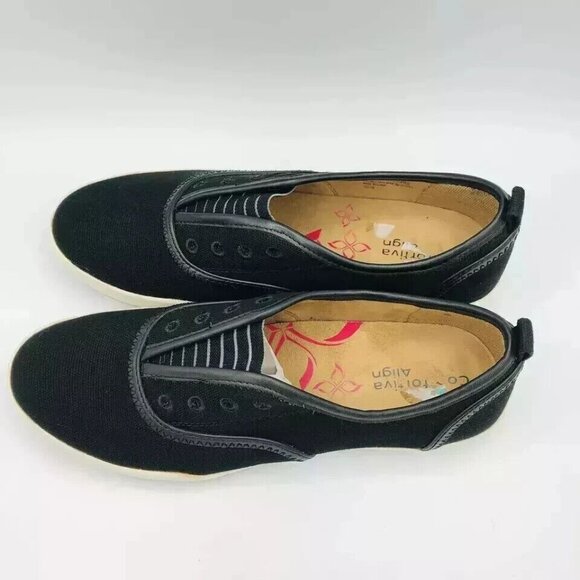 Comfortiva Shoes Womens Size 8 M Black Lithia Slip On Canvas Comfort Sneakers - Picture 6 of 11